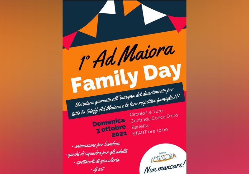  Trani: Prima edizione “Ad Maiora Family Day”, a Barletta si festeggia la Famiglia